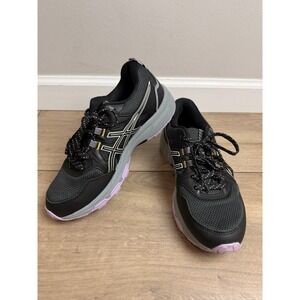 ASICS Women's 7.5W Gel Venture 8 Black Purple Running Volleyball Athletic Shoes